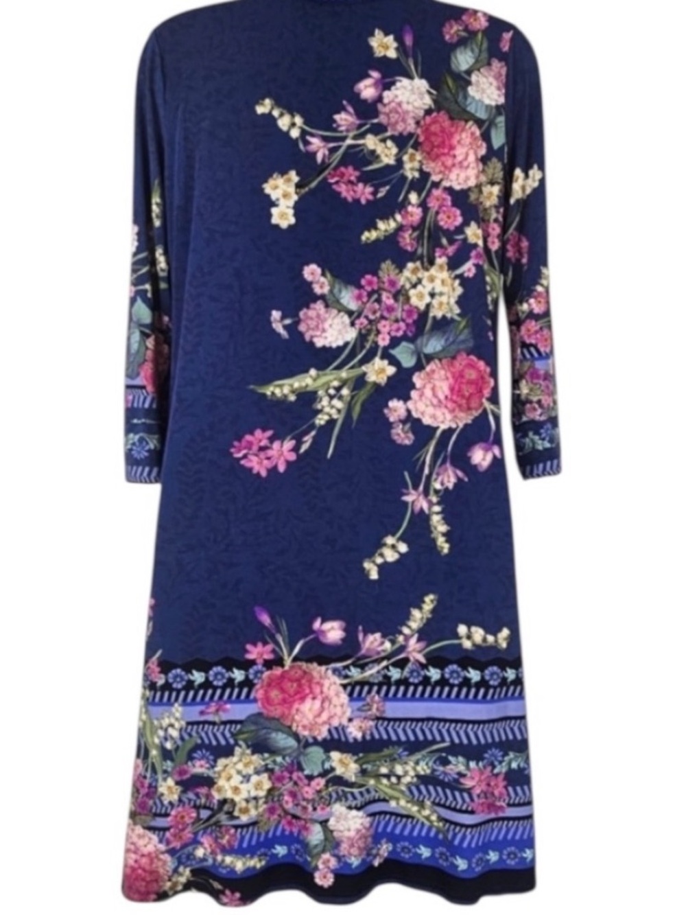 Johnny Was Willowa Blue Floral Polo Dress - Picture 3 of 11